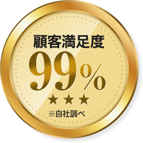 顧客満足度99％ ※自社調べ