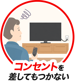 コンセントをさしてもつかない